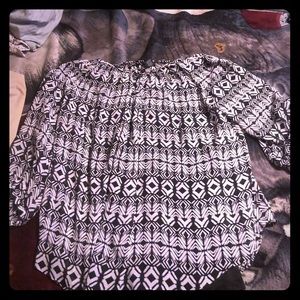 Black and white blouse